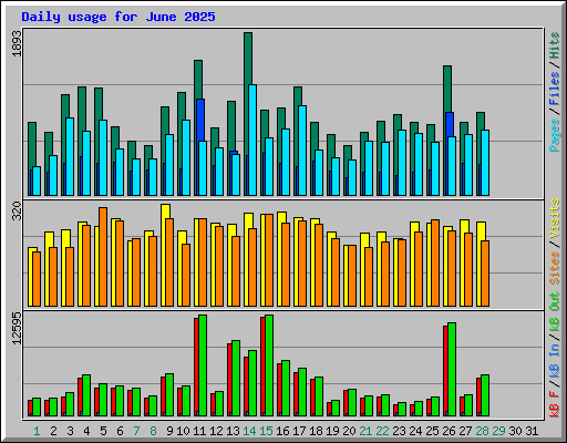 Daily usage for June 2025