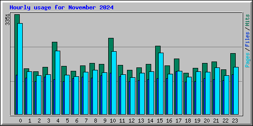 Hourly usage for November 2024